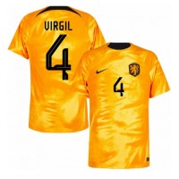 Nederland Virgil van Dijk #4 Fotballklær Hjemmedrakt VM 2022 Kortermet